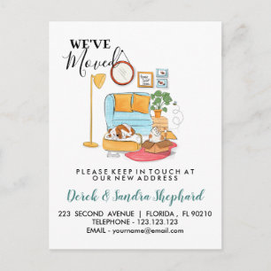 Cartão Postal De Anúncio Alteração do endereço que movemos com ilustraç