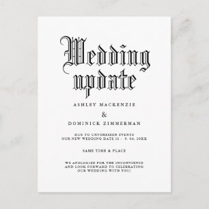 Cartão Postal De Anúncio Alteração Simples de Atualização de Casamento Góti