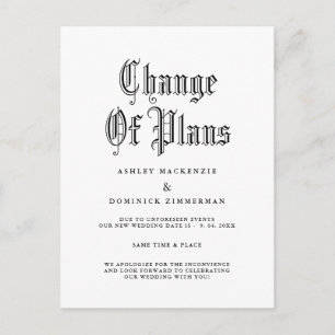 Cartão Postal De Anúncio Alteração Simples de Atualização de Casamento Góti