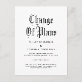 Cartão Postal De Anúncio Alteração Simples de Atualização de Casamento Góti