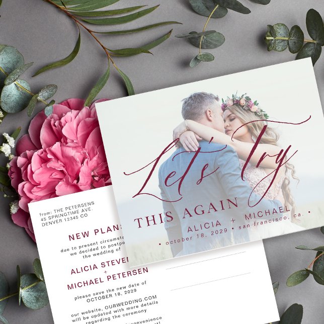 Cartão Postal De Anúncio Alterar a data adiada de salvamento da foto de cas (Criador carregado)