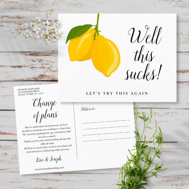 Cartão Postal De Anúncio Alterar a Data Adiada Evento Cancelado (Criador carregado)