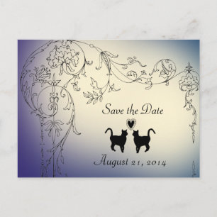 Cartão Postal De Anúncio Amantes de Gatos de Jardim Salvam a Data