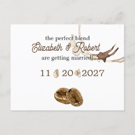 Cartão Postal De Anúncio Amantes do Café Salvem a Data