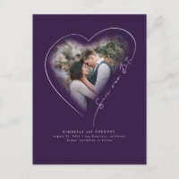 Amor Coração Elegante Mínimo Salve A Foto Da Data