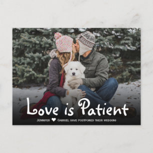 Cartão Postal De Anúncio Amor de Casamento é Paciente Adiado Foto Simples