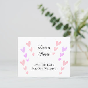 Cartão Postal De Anúncio Amor de Coração Cor-de-Rosa Personalizado É Doce S