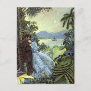 Cartão Postal De Anúncio Amor e Romance Antigos, Casamento Save the Date