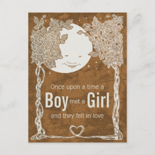 Cartão Postal De Anúncio Amor sob as Estrelas, noivado