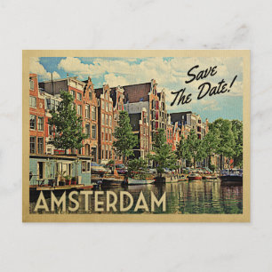 Cartão Postal De Anúncio Amsterdam Save the Date Holland