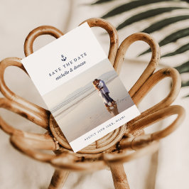 Cartão Postal De Anúncio ANCHOR NAUTICAL WEDDING Foto SALVAR DATA