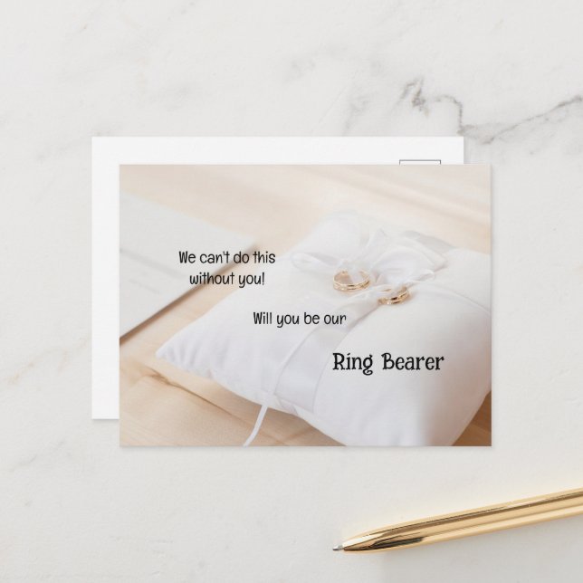 Cartão Postal De Anúncio Anéis Dourados Em Um Portador De Anel Travesseiro  (Frente/Verso In Situ)