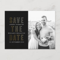 Anéis Dourados Modernos Salve o Cartão-Postal de D