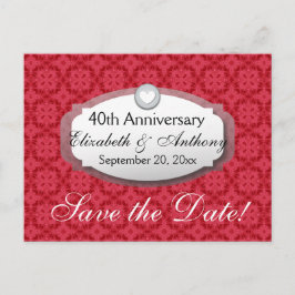 Cartão Postal De Anúncio Aniversário de 40 anos de Casamento Aniversário Ru