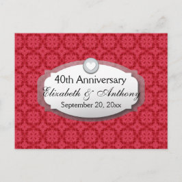 Cartão Postal De Anúncio Aniversário de 40 anos de Casamento Aniversário Ru