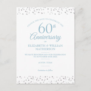 Cartão Postal De Anúncio Aniversário de Diamante de 60 anos - Mudar a Data