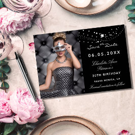 Cartão Postal De Anúncio Aniversário de fotos de estrelas brancas pretas sa