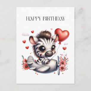 Cartão Postal De Anúncio Aniversário do Piloto Zebra