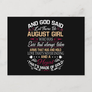 Cartão Postal De Anúncio Aniversário E Deus Disse Que Houvesse Menina de