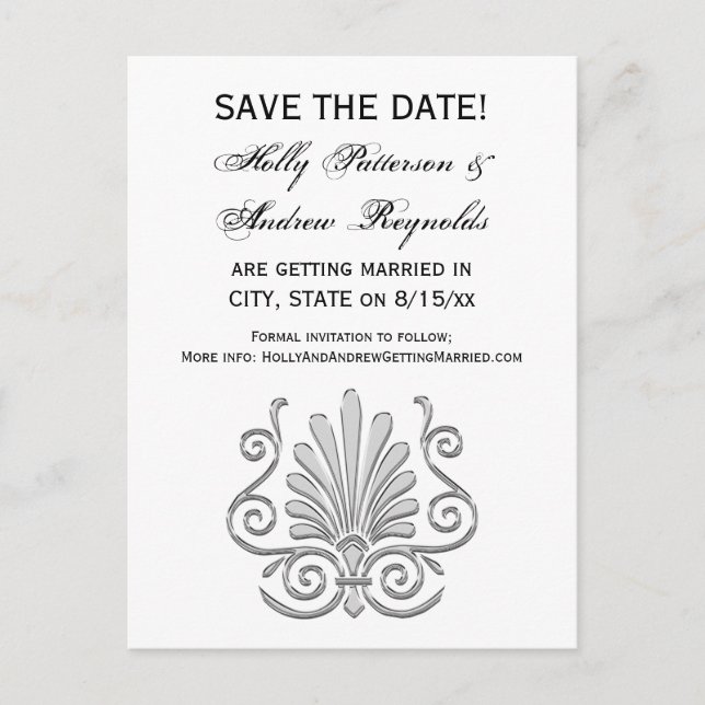 Cartão Postal De Anúncio Antiga Pluma de Prata Art Déco Arabesco (Frente)