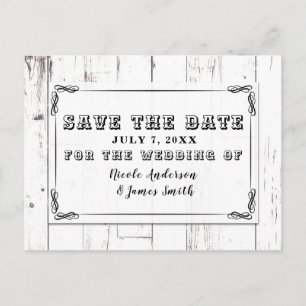 Cartão Postal De Anúncio Antigo Branco Shabby Chic Celeiro de Madeira Salva