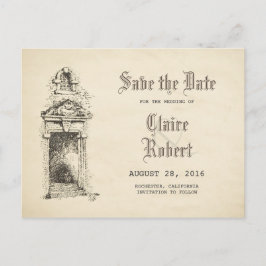Cartão Postal De Anúncio Antigo Conto de Fadas Vintage Salvar a Data