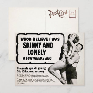 Cartão postal de anúncio antigo e solitário de mod