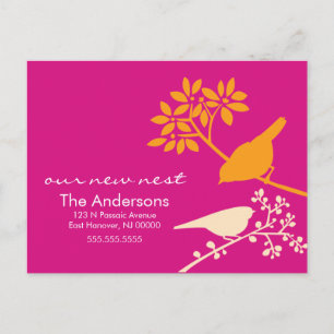 Cartão Postal De Anúncio Anunciamentos de Movimentação de Pássaros Colorido