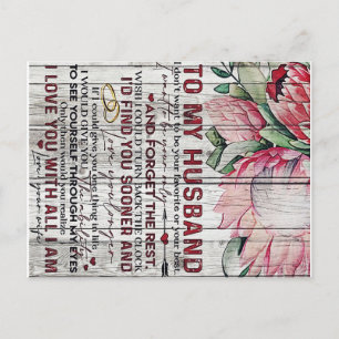 Cartão Postal De Anúncio Ao Meu Design Marido, Ao Meu Marido Presente