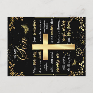 Cartão Postal De Anúncio Ao Meu Filho Presente, Borboleta Lover, Letra Flor