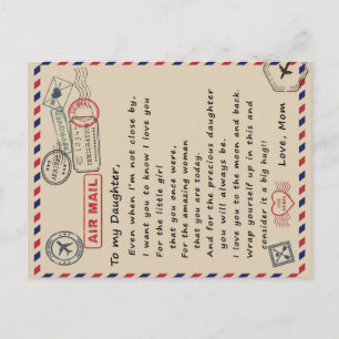 Cartão Postal De Anúncio Ao Meu Presente De Filha, À Minha Filha De Amor E