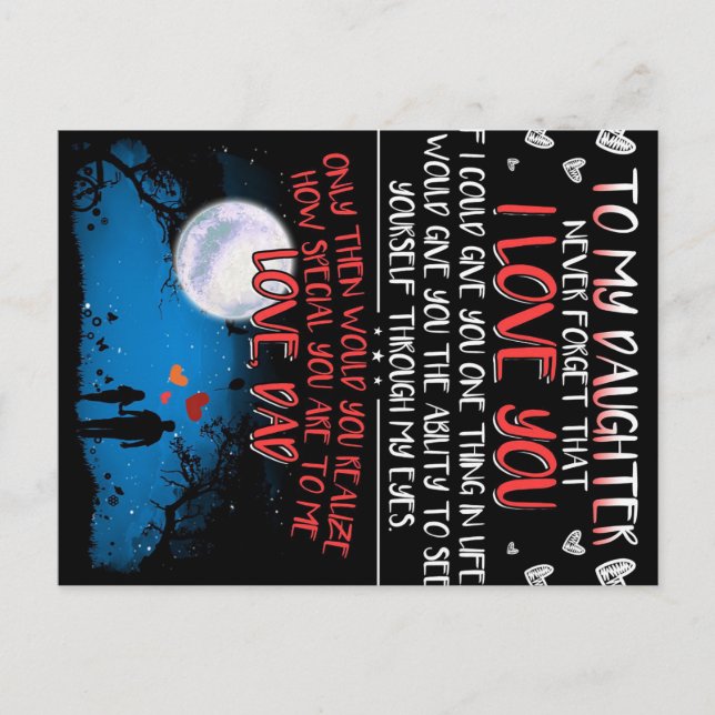 Cartão Postal De Anúncio Ao Meu Presente De Filha | Presente da Melhor Famí (Frente)