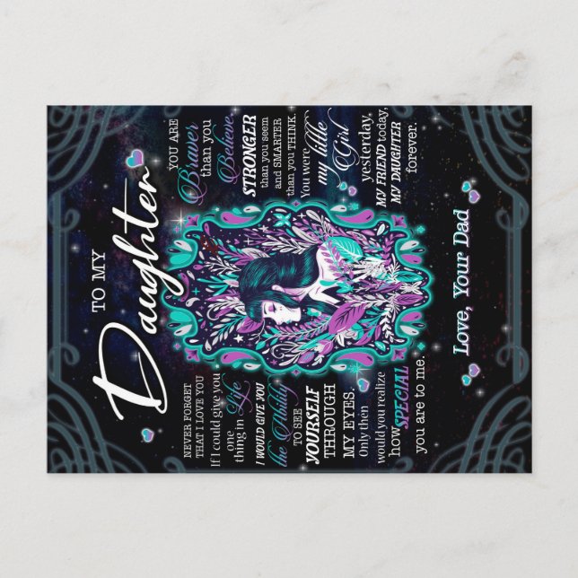 Cartão Postal De Anúncio Ao Meu Presente Filha, Carta À Filha Do Pai (Frente)