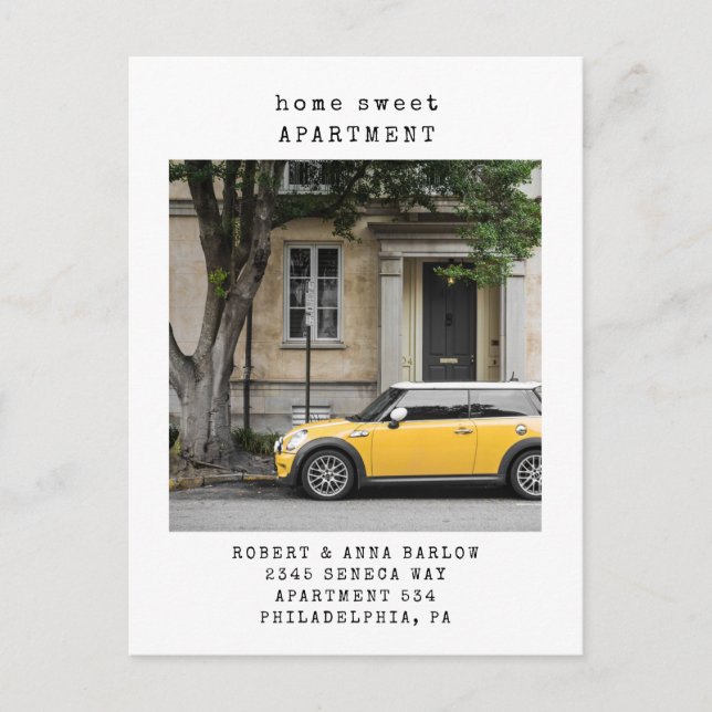 Cartão Postal De Anúncio Apartamento Doce Lar Novo Endereço Foto Mudança  (Frente)