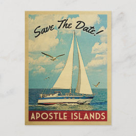 Cartão Postal De Anúncio Apostle Islands Salva A Data Náutica Do veleiro