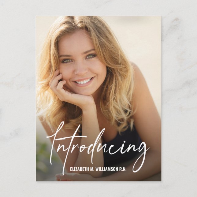 Cartão Postal De Anúncio Apresentando Enfermeira Graduada Foto Personalizad (Frente)