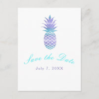 Aqua Verde Teal Roxo Abacaxi Tropical Salvar Data