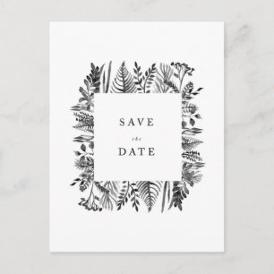 Cartão Postal De Anúncio Aquarela Botânica Save the Date