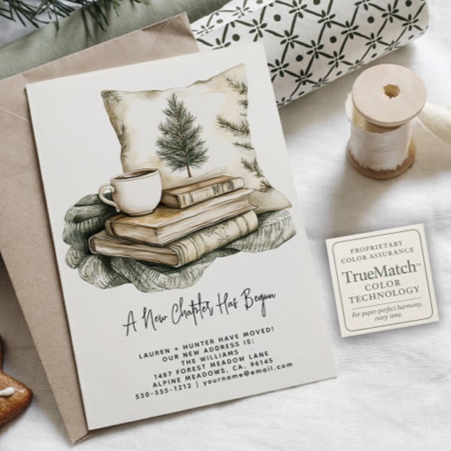 Cartão Postal De Anúncio Aquarela de Inverno Novo Capítulo Começou Feriado (Criador carregado)