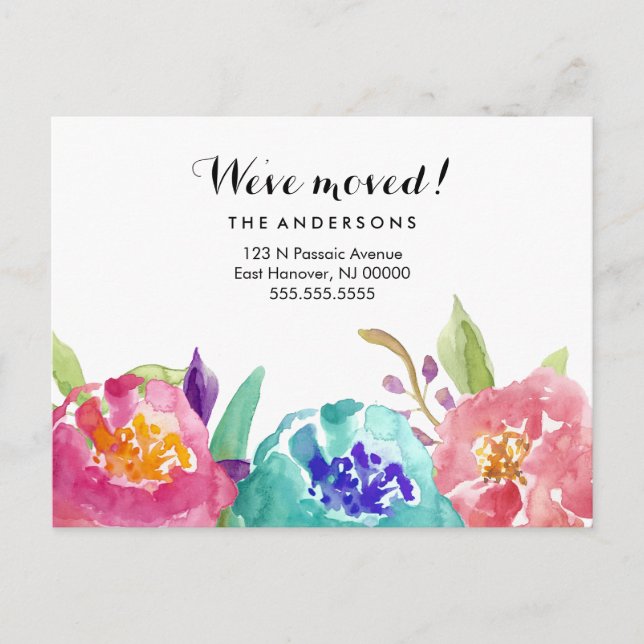 Cartão Postal De Anúncio Aquarela de Jardim (Frente)