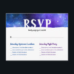 Cartão Postal De Anúncio Aquarela Galáxia Roxo Azul Bar Mitzvah RSVP<br><div class="desc">Cartões-postais modernos de RSVP em aquarela azul e roxo que você pode personalizar para a festa do bar/bat mitzvah! O design elegante de galáxia com dois tons ilustrado por Raphaela Wilson também funciona perfeitamente para celebrações de b'not / b'nai mitzvah. Ao personalizar ainda mais esses cartões divertidos de RSVP para...</div>