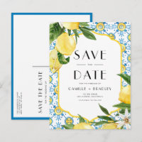 Aquarela Limão e Azulejo Marroquino Salve a Data