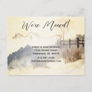Cartão Postal De Anúncio Aquarela Rústica Amarelo e Azul Turquesa  Nós nos 