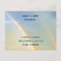 Arco-Íris Duplo Salve O Cartão-Postal De Data