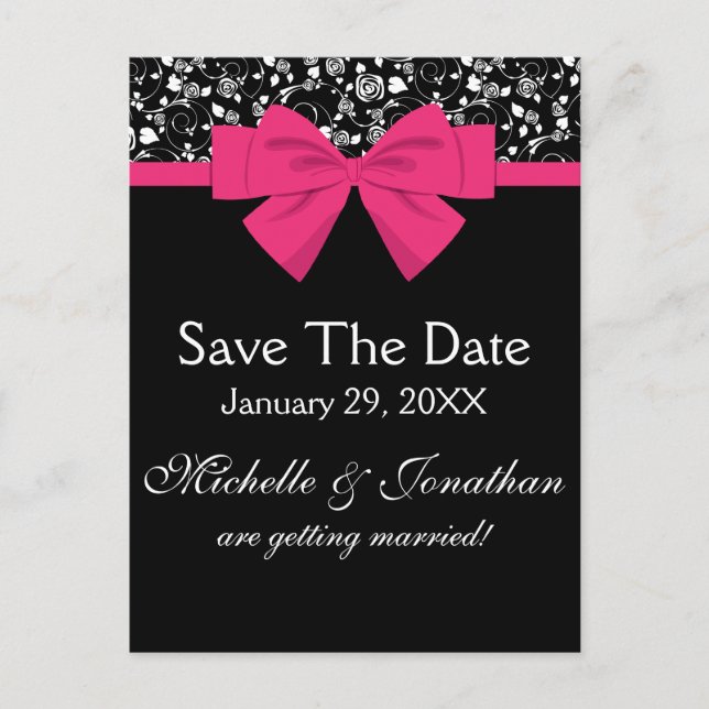 Cartão Postal De Anúncio Arco Rosa Preto e Branco (Frente)