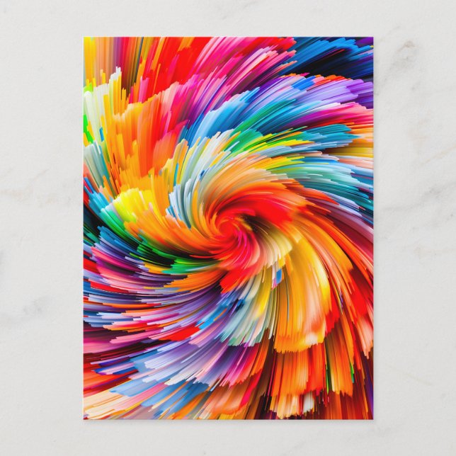 Cartão Postal De Anúncio Arremolinado Moderno Abstrato Arco-íris (Frente)