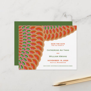 Cartão Postal De Anúncio Art Deco Vintage Scallop Padrão Ventilador Salve A