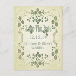 Cartão Postal De Anúncio Art Nouveau Salvar A Data