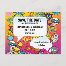 Cartão Postal De Anúncio Arte em quadrinhos 💥 🎨 Grafite de casamento Salv