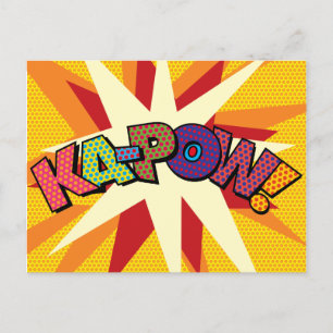 Cartão Postal De Anúncio Arte Pop de Quadrinhos KA-POW
